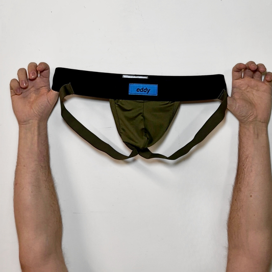The Friends with Benefits Jockstrap in Army Green